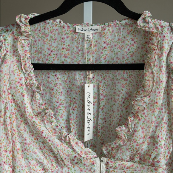 NWT For Love And Lemons Natalie Crop Top in Ivory | XS - Picture 4 of 5